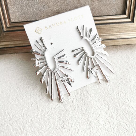 Kendra Scott Melody Silver Hoop Earrings - Picture 3 of 3